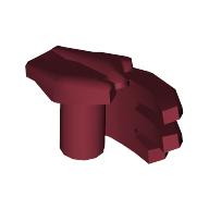 Lego Deformed Hand, Left / Dark Red
