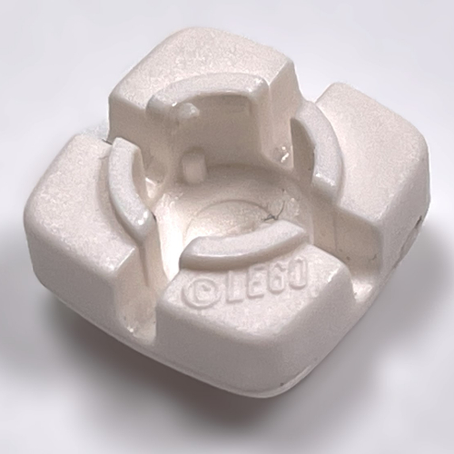 Lego Clikits Icon, Square 2 x 2 Small, with Hole [Frosted] / White
