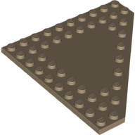 Lego Wedge Plate 10 x 10 Cut Corner [No Centre Studs] / Dark Tan