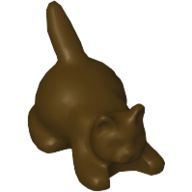 Lego Animal, Cat, Kitten Crouching [Plain] / Dark Brown
