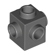 Lego Brick Special 1 x 1 Studs on 4 Sides / Dark Bluish Gray