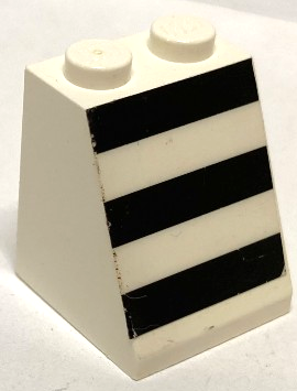 Lego Slope 65 2 x 2 x 2 without Bottom Tube with 3 Horizontal Black Stripes Pattern Middle (Sticker) - Set 1554