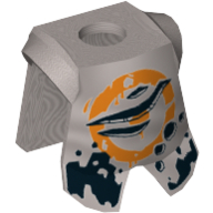 Lego Minifig Neckwear Armor Breastplate with Leg Protection, Orange Circle, Claw Marks / Flat Silver