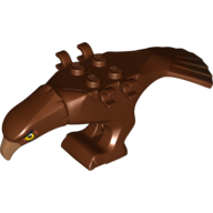 Lego Animal Body Part, Bird, Eagle Body with Beak, Eyes and Dark Brown Tail Feathers Print