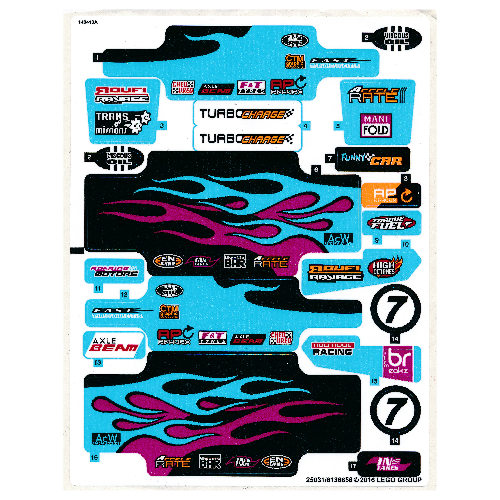 Lego Sticker Sheet for Set 42050-1 / [No Color/Any Color]