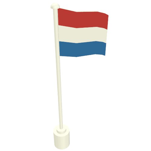 Lego Flag on Flagpole with The Netherlands Print