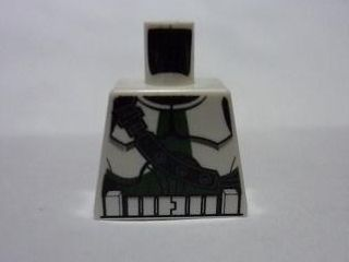 Lego Torso SW Armor Clone Trooper with Shoulder Belt and Dark Green Markings Pattern / White