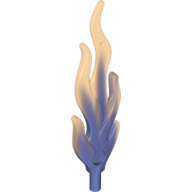 Lego Wave / Flame Rounded Large with Marbled Trans-Orange Pattern / Opal Trans-Purple