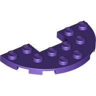 Lego Plate Round Half 3 x 6 with 1 x 2 Cutout / Dark Purple
