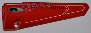 Lego Technic, Panel Fairing # 6 Long Smooth, Side B with Vent Hole and Bubbles Pattern (Sticker) - Set 8077