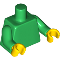 Lego Torso Jumpsuit with Yellow Eagle and Belt Print (Phoenix Jean Grey), Green Arms, Yellow Hands / Green
