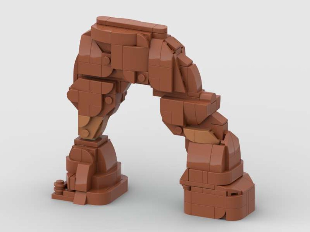Lego Delicate Arch at sunset