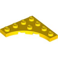 Lego Plate Special 4 x 4 with 3 x 3 Quarter Round Cutout / Yellow