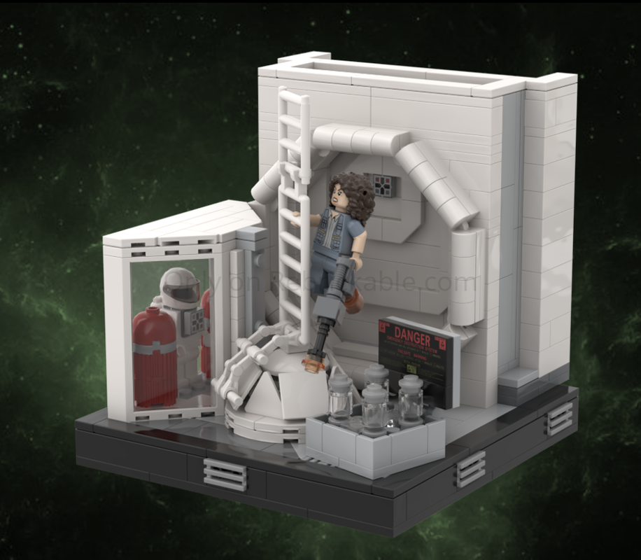 Lego Alien : Nostromo self - destruction scene diorama
