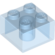 Lego Brick 2 x 2 without Inside Ridges / Trans-Medium Blue