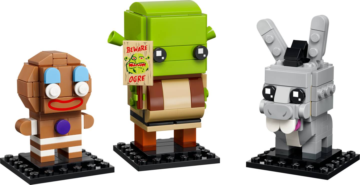 Lego Shrek, Donkey & Gingy Figures