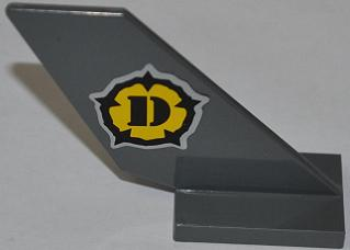 Lego Tail Shuttle with Dino Logo Pattern on Both Sides (Stickers) - Sets 5886 / 5888 / Dark Bluish Gray