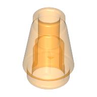 Lego Cone 1 x 1 [Top Groove] / Trans-Orange