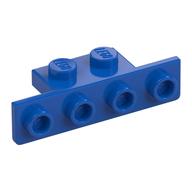 Lego Bracket 1 x 2 - 1 x 4 [Rounded Corners at Bottom, Square Corners at Top] / Blue