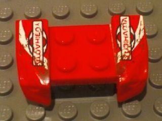 Lego Vehicle, Mudguard 2 x 4 with Headlights Overhang with 'YUBIHAMA' Pattern on Both Sides (Stickers) - Set 8130