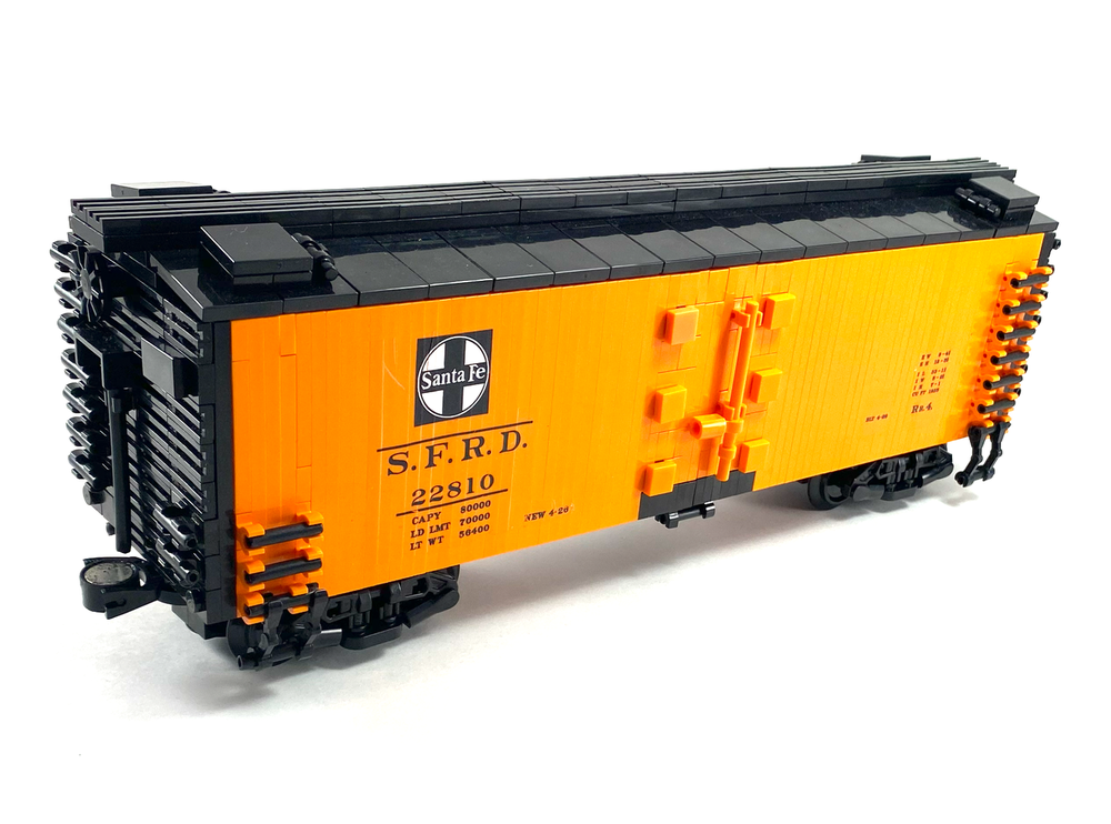 Lego 1:48 scale 40 ft wood side reefer boxcar