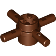 Lego Technic Axle Connector Hub with 4 Bars at 90° / Reddish Brown