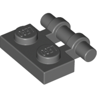 Lego Plate Special 1 x 2 Side Handle [Free Ends] / Dark Bluish Gray