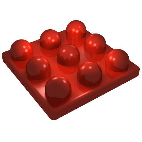 Lego Primo Plate 3 x 3 / Red