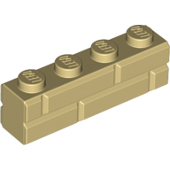 Lego Brick Special 1 x 4 with Masonry Brick Profile / Tan