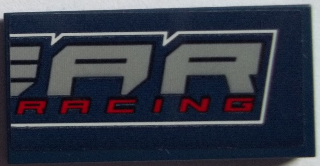 Lego Tile 2 x 4 with 'AR' and 'RACING' Pattern (Sticker) - Set 60151