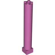 Lego Support 2 x 2 x 11 Solid Pillar / Medium Dark Pink