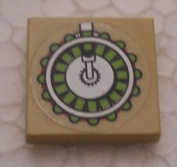 Lego Tile 2 x 2 with Ammunition Drum Pattern (Sticker) - Set 7298