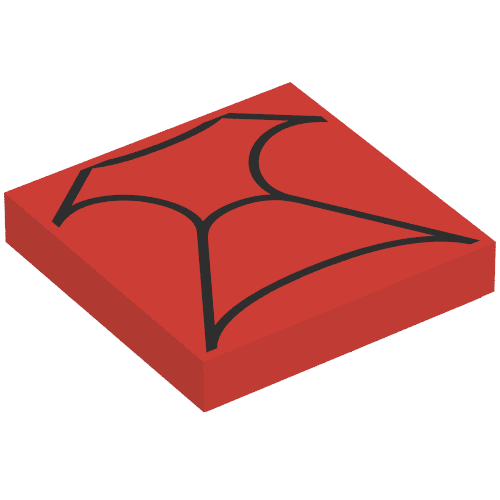 Lego Tile 2 x 2 with Black Lines Print (Spiderman)
