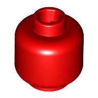 Lego Minifig Head [Plain] [Hollow Stud] / Red
