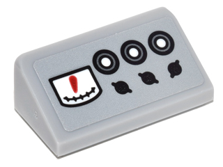 Lego Slope 30 1 x 2 x 2/3 with 3 Black and White Circle Buttons, Gauge and 3 Dials Pattern (Sticker) - Set 76052