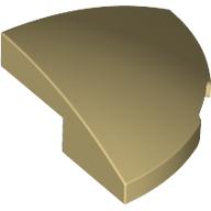 Lego Brick Round Corner, Curved 2 x 2 x 2/3 Quarter Circle / Tan