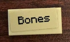 Lego Tile 1 x 2 with 'Bones' Pattern (Sticker) - Set 21144 / Tan