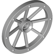 Lego Wheel Wagon Large (33mm D.), hole notched for wheels holder pin / Light Bluish Gray