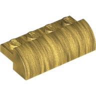 Lego Brick Curved 2 x 4 x 1 / Pearl Gold