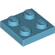 Lego Plate 2 x 2 / Medium Azure