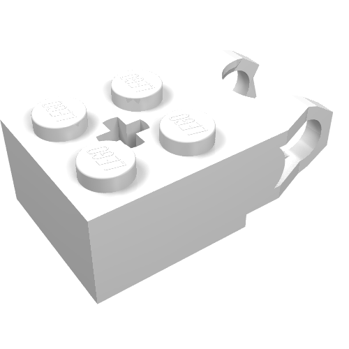 Lego Technic Brick Special 2 x 2 with Ball Socket Reinforced and Axle Hole / White