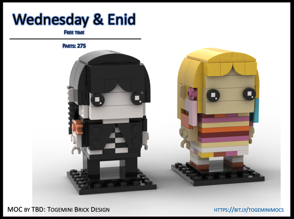 Lego Wednesday & Enid - Free Time Outfit - Brickheadz