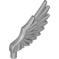 Lego Animal / Creature Body Part, Wing Feathered / Light Bluish Gray