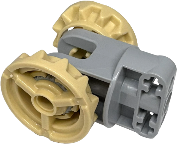 Lego Technic Large Rotation Joint Socket with Pin Hole and 2 Axle Holes with Tan Gears (69787 / 69788)
