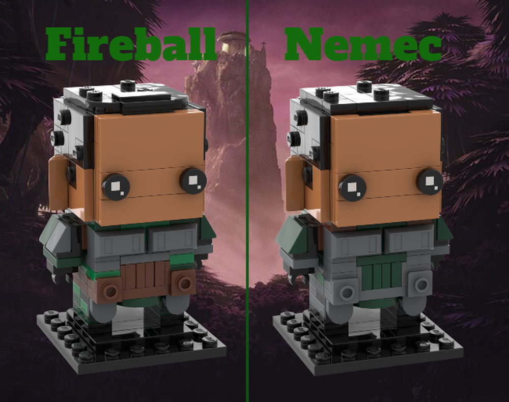 Lego Fireball and Nemec Brickheadz
