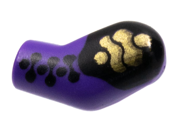 Lego Arm, Left with Black and Gold Armor Pattern