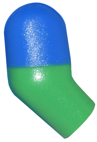 Lego Arm, Right with Molded Blue Short Sleeve  Pattern / Bright Green