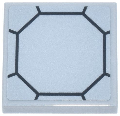 Lego Tile 2 x 2 with Sticker Black Faceted Gem Outline Pattern (Pokémon Boulder Badge) (Sticker) - Set 40892