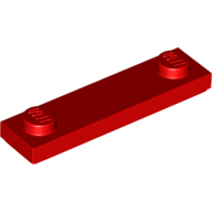 Lego Plate Special 1 x 4 with 2 Studs with Groove [New Underside] / Red