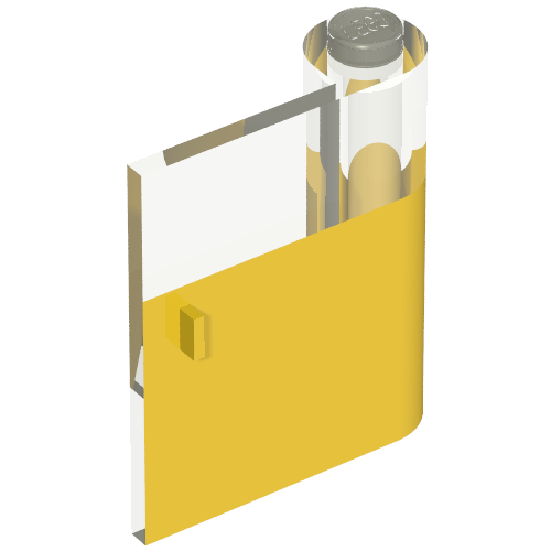 Lego Door 1 x 3 x 3 Right with Window and Vertical Handle / Yellow